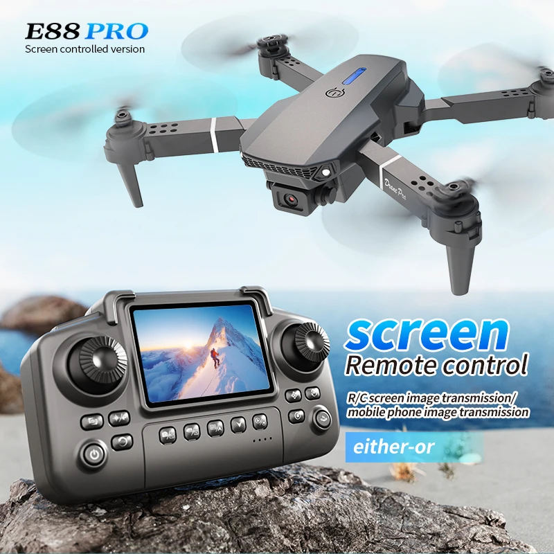 Drone Camera Hd - Profesyonel E88 PRO Drone, Ekranlı 8K