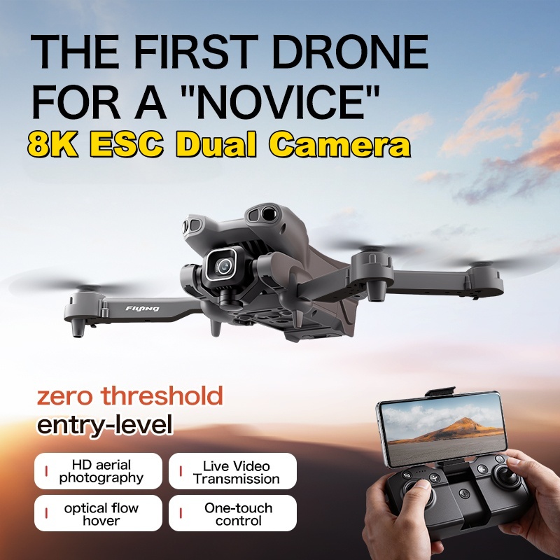 Drone Camera 4K - 8K ESC Çift Kameralı Drone, Optik